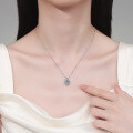 S925 Sterling Silver Moissanite Necklace with Teardrop Pear Pendant, Elegant and Versatile-0-2
