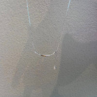 wholesale S925 Sterling Silver Socialite Smile Necklace Arc Pendant Chain Diamond Tassel Elegant Collarbone Chain Women Small Designer Piece-Platinum 925 silver