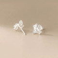 wholesale Sterling Silver S925 Korean-style Bow Ear Cuff, Sweet And Fresh Screw Hollow Filigree Ear Pin Jewelry-0-6