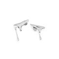 wholesale S925 Sterling Silver EA572 Korean Version INS Niche Design Minimalist Versatile Irregular Smooth Surface Texture Women's Earrings-0-4