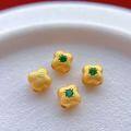 wholesale Gold-Plated 925 Ancient Silver Fittings with Ruby and Emerald Spacer Beads, Back Cloud, Small Thread Beads, Four-Leaf Clover DIY Handmade Beading Accessories-0-2