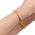 wholesale S925 sterling silver gold-plated vintage woven dreamcatcher bracelet, unisex versatile plain circle bangle-0-4