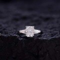 wholesale 18k Gold Plated Silver 6*8mm Radiant Cut Moissanite Ring Sold Out in Cloudsame Jewelry's Cross-Border TikTok Live Broadcast-0-1