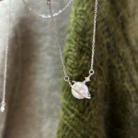 wholesale S925 Sterling Silver Taro Purple Pearl Planet Orbit Pendant Necklace Fairy Purple Planet High-Luster Mother-of-Pearl Collarbone Chain-White Pearl>925 Silver