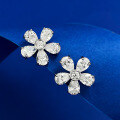 wholesale Sterling silver new 4*6mm petal high carbon diamond earrings women high-end-0-1