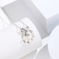 wholesale Original design S925 sterling silver lily of the valley necklace for women, ins-style with a bow accent and white pearl pendant-0-1