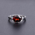 wholesale S925 Silver Natural Red Garnet Ring Fashionably Light Luxury Design Set with Natural Gemstones-0-1