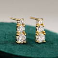 Sterling Silver Moissanite Earrings for Women, Luxury Classic Design, Cross-Border Wholesale-0-0