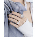 wholesale S925 Sterling Silver Korean Minimalist Style Niche Personalized Elegant Micro-set Zirconia Pearl Flower Ring for Women-0-2