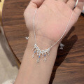 wholesale S925 Sterling Silver New Chinese-style Bohemian Dreamcatcher Tassel Necklace, Exquisite and Ethereal Women's Minimalist Advanced Collarbone Chain-0-3
