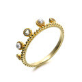 wholesale S925 Sterling Silver Natural Pearl Zircon Ring, Simple and Fashionable OL Stackable Combination Ring, Dunli Japanese Wholesale-0-1