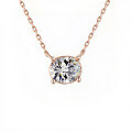 925 Silver Classic Oval Moissanite Pendant Necklace-0-6