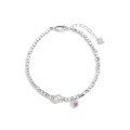 wholesale S925 Sterling Silver Korean and Japanese Light Luxury New Design Women's Bracelet with Shell Pearl, Heart Zircon, and Small Fragmented Silver Beads-0-4