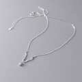 wholesale S925 Silver Nalan Minimalist Design Delicate Sweet and Fresh Plain Drop Wave Necklace Y01835-0-4