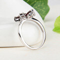 wholesale S925 sterling silver flower gemstone ring for women, set with natural garnet, sweet style silver jewelry, ready for wholesale-0-2
