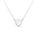 S925 Silver Minimalist Three-Prong Set Solitaire Moissanite Pendant Necklace-0-0