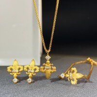 wholesale 925 Sterling Silver Plated with 18K Gold Brushed Necklace Earrings Bracelet Hand Brushed Style High-end Minimalist Popular Wholesale-Earrings-ED198 925 silver