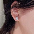wholesale Silver 925 imported high-carbon diamond 5*8mm pear-shaped teardrop zirconia earrings for cross-border ins-0-3