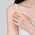 wholesale S925 Sterling Silver Versatile Cute Sweet Style Girlfriend Gift Heart-Shaped Moissanite Ring-0-3