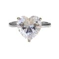 wholesale 925 Silver 4 Carat Heart-Shaped 10*10 High Carbon Diamond Ring, Fashionable and Minimalist-0-4