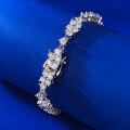 wholesale 925 Silver, Mu Jing Jewelry New Classic Daily Fashion OL Live Broadcast Hit Small Fresh Full Diamond White Bracelet-0-3