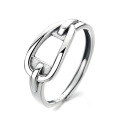 wholesale S925 Sterling Silver Pig Nose/Asymmetrical Screw Pattern Ring, Dongdaemun Fashionable and Elegant Ring-0-3