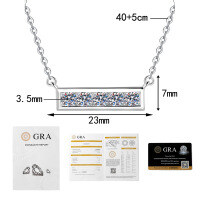 925 Sterling Silver Full Diamond Pendant Necklace with 1-Carat Moissanite-20 points * 5, totaling 1 carat of moissanite