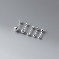 wholesale 999 Silver Fresh, Sweet, Ins-Style, Niche-Designed Light Pearl Threaded Earrings M06350-pair of 999 pure silver  2mm