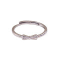 wholesale S925 Sterling Silver Minimalist Bow Simple Ring for Women, Minimalist Design High-End Sense Fresh Wholesale-0-4