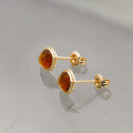 wholesale [925 Sterling Silver] Dunli Jewelry A Piece of Time Synthetic Amber Earrings for Women, Small and Exquisite Luxury Vintage New Collection-0-1