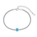 wholesale S925 Sterling Silver Cross-Border Hit Women's Tennis Bracelet Light Luxury 8A Ice-Cut Colored Oval Zircon Silver Bracelet Wholesale-0-7