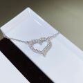 wholesale S925 Sterling Silver Heart-shaped Chain Women's Love Full Diamond Necklace Versatile Cross-border Best-seller Wholesale Direct Sales-0-2