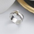 wholesale S925 Sterling Silver Trendy God's Eye Cross Smooth Surface Open Gothic Silver Ring Retro Punk Unisex Ring-0-0