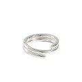 wholesale S925 Sterling Silver CJ059 Korean-style Versatile Line Ring Ins Minimalist Niche Smooth Surface Spring Ring for Women-0-4