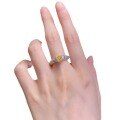 wholesale S925 metal new yellow diamond high-carbon diamond ring, fully set with 6*6-0-4