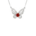 wholesale S925 Sterling Silver 1ct Moissanite Butterfly Pendant Necklace with Full Diamond Accents, Unique Design for Cross-Border Hot Sales-0-11