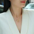 wholesale S925 Silver Golden Fashionable Light Luxury Necklace Layered High-End Sense European and American Best-Selling Moissanite Collarbone Chain Does Not Fade-0-3