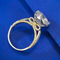 wholesale S925 Sterling Silver New 3ct High Carbon Diamond Ring with Bow Knot and Gold-Tone Prong Setting-0-3