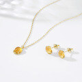 wholesale [14K Gold Plated 925 Silver] Petite Design New Luxury Natural Orange Agate OL Versatile Collarbone Necklace-0-1