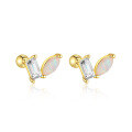 wholesale S925 Sterling Silver Opal Zircon Star Moon Round Ear Studs for Women, Wholesale-0-22