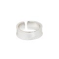 wholesale S925 Sterling Silver JL002 Korean Style Ins Minimalist Textured Wide Band Adjustable Open Ring for Women-0-4
