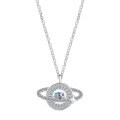Sterling Silver Balance Beam Pendant Necklace with Pearl and Moissanite-0-3