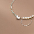 wholesale S925 Silver Heart Pearl Chain Bracelet Korean Style Fresh and Delicate Heart-shaped Women's Hand Jewelry Batch S4756-0-3