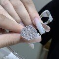 18k Gold-Plated S925 Silver Ring with Full 15mm Round Moissanite Luxury Setting-0-4