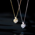 wholesale S925 Sterling Silver Diamond-Studded Little Swan Necklace for Women, Light Luxury, Niche, Elegant, Versatile, Douyin Collarbone Chain D9543-0-2