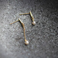 wholesale 9K Solid Gold Freshwater Pearl Asymmetric Design Mini Elegant Stud Earrings-0-3