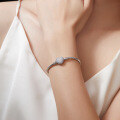 wholesale S925 Sterling Silver Pan's Heart-shaped Zircon Bracelet DIY Accessories Full Diamond Love Clasp Snake Chain Women's Jewelry Full Diamond-0-3