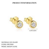 wholesale S925 Sterling Silver Small Square Zircon Snowflake Tassel Earrings For Women, Fashionable Classic European Geometric Earrings With A Luxurious And Advanced Feel-E5277_White Zirconium_18K Yellow Plated_Pair_With Small Flower Ear Cap 925 Silver