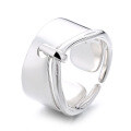 wholesale S925 Sterling Silver Light Luxury Style Irregular Double Ring Stackable Open Ring Ins Trendy Cool Minimalist Style Ring-0-4