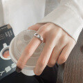 wholesale S925 Sterling Silver Korean Style English Plain Minimalist Ring, Ins Trend Versatile Daily Wear Open Adjustable Ring-0-3